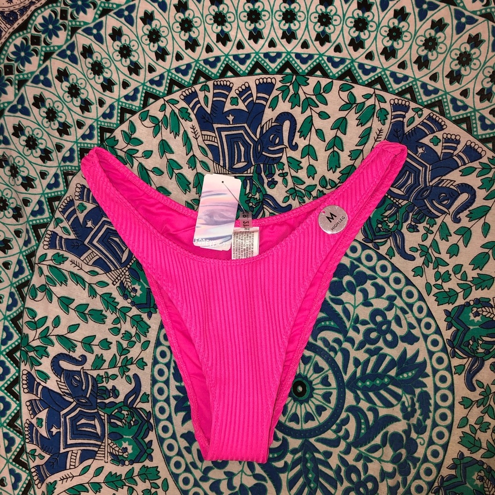 NWT forever 21 high leg ribbed bikini bottoms
